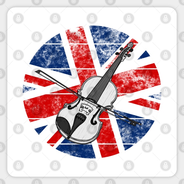 Violin UK Flag Britain Violinist British Musician Sticker by doodlerob